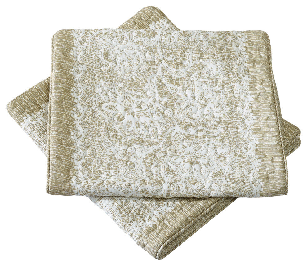 Printed Microfiber Pillow Covers, Set of 2, Emma Taupe
