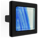 Hand Brushed Blue Tilted Stroke Crystal Glass Black Metal Square Manor Knob