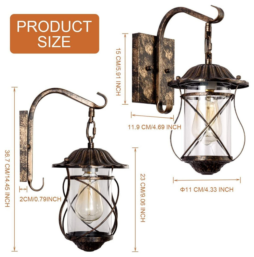 Art Cage Wall Light Fixture Rust Industrial Glass Wall Lighting