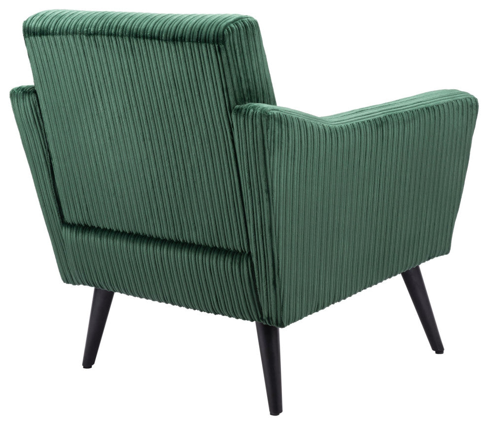 Accent Chair, Fabric, Wood, Green, Black, Living Lounge Cafe Lobby Hospitality