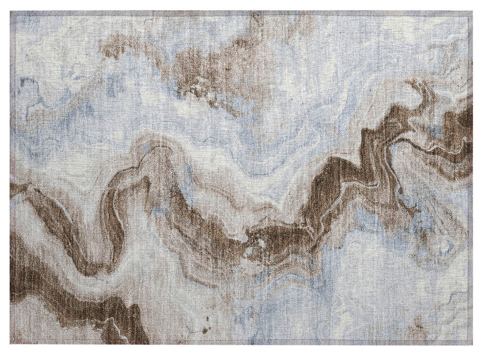 Machine Washable Indoor/Outdoor Chantille ACN1862 Taupe 1'8" x 2'6" Rug