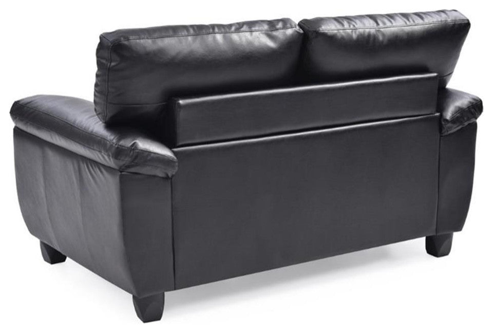 Glory Furniture Gallant Faux Leather Loveseat in Black