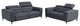 Arezzo Genuine Italian Leather Modern Sofa and Loveseat, Dark Gray