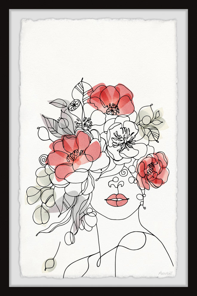 "Perfect Red Lip" Framed Painting Print, 12x18