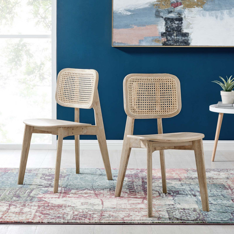 Side Dining Chair, Set of 2, Gray, Wood, Modern, Cafe Bistro Hospitality