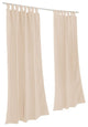 Canvas Antique Beige Sunbrella Outdoor Single-Panel Curtain With Tabs, 84"x50"