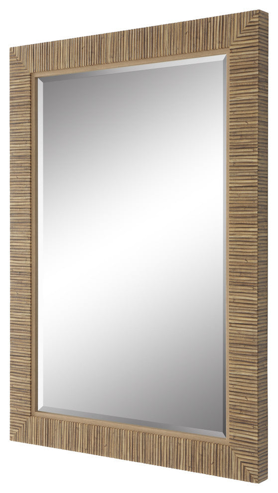 Contemporary 25" x 35" Parer Natural Mirror