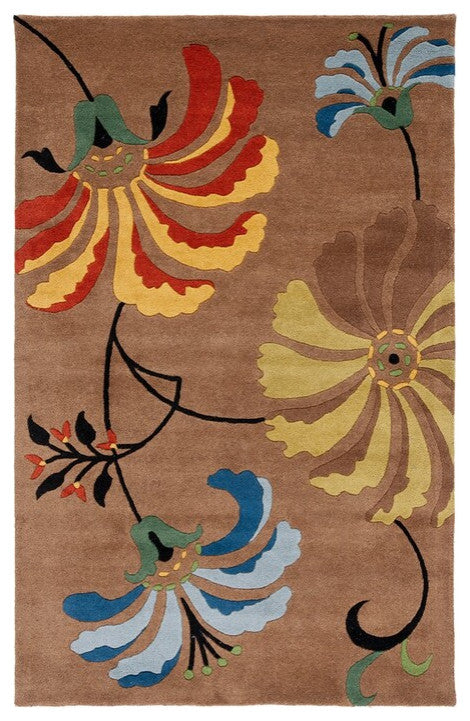 Safavieh Soho Soh740A Floral Rug, Brown/Multi, 6'0" X 9'0"