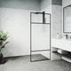VIGO Essex 34" W x 74" H Framed Fixed Shower Screen with Fluted Glass, Matte Black