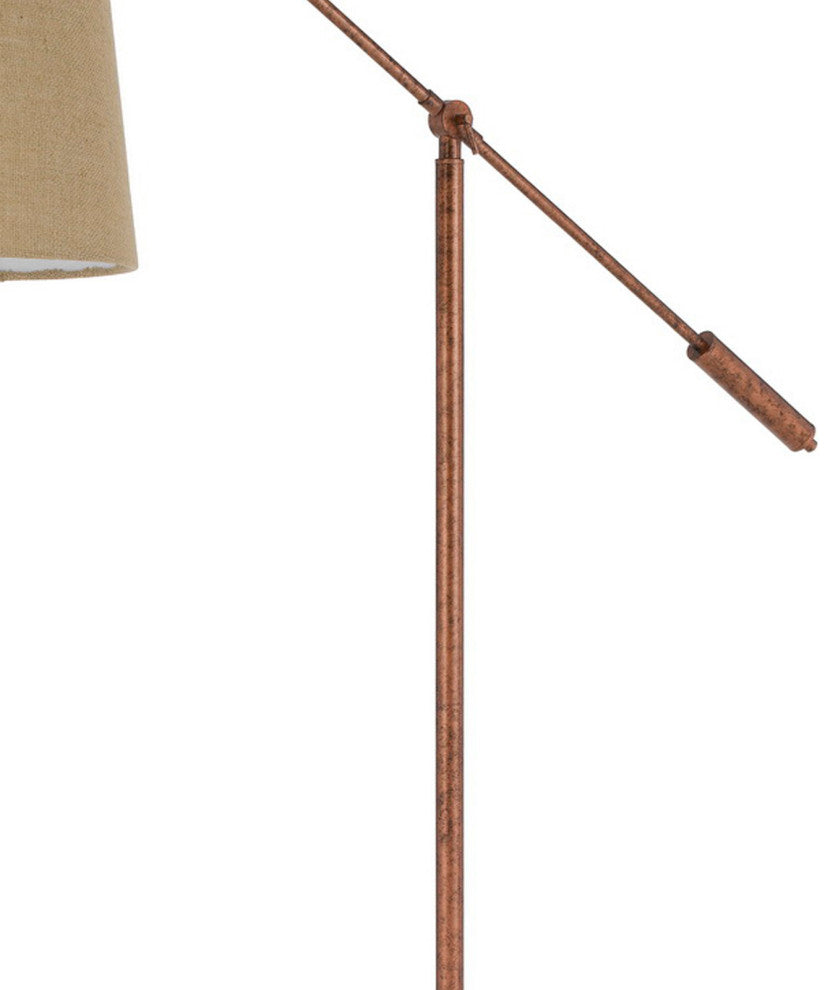 Benzara BM272212 68" Adjustable Arc Arm Metal Floor Lamp, Rustic Bronze