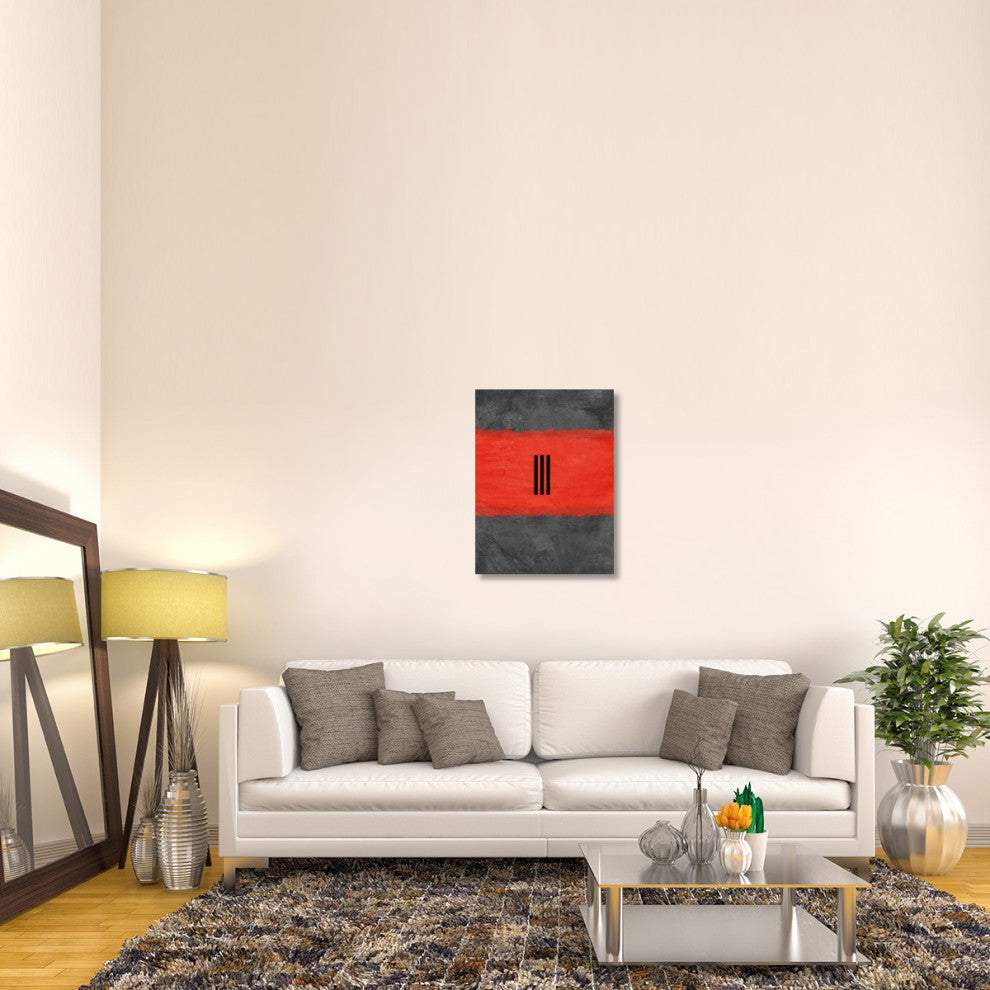 "Grey And Red Abstract 1" Fine Art Print