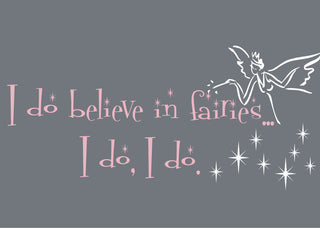 Believe in Fairies Wall Decal, 12", Cranberry