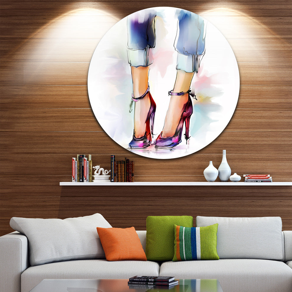 Female Legs And Shoes, Digital Disc Metal Artwork, 23"