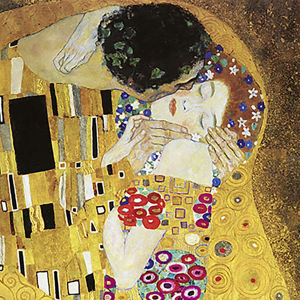 The Kiss, 1907: Canvas Replica Framed Painting, Small
