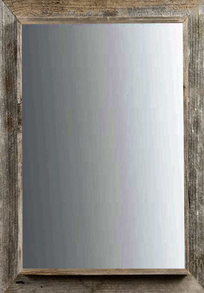 Rustic Mirror, Western Rustic Style With Raised Inside Edge, 30"x40"
