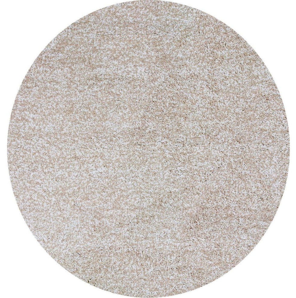 KAS Bliss 1580 Ivory Heather Shag Area Rug, 8' Round