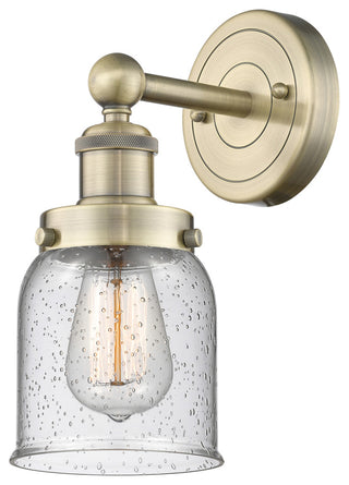 Small Bell 1-Light 7" Sconce, Antique Brass Finish, Seedy Shade