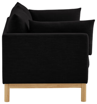 Langham Linen Textured Fabric Upholstered Sofa, Black