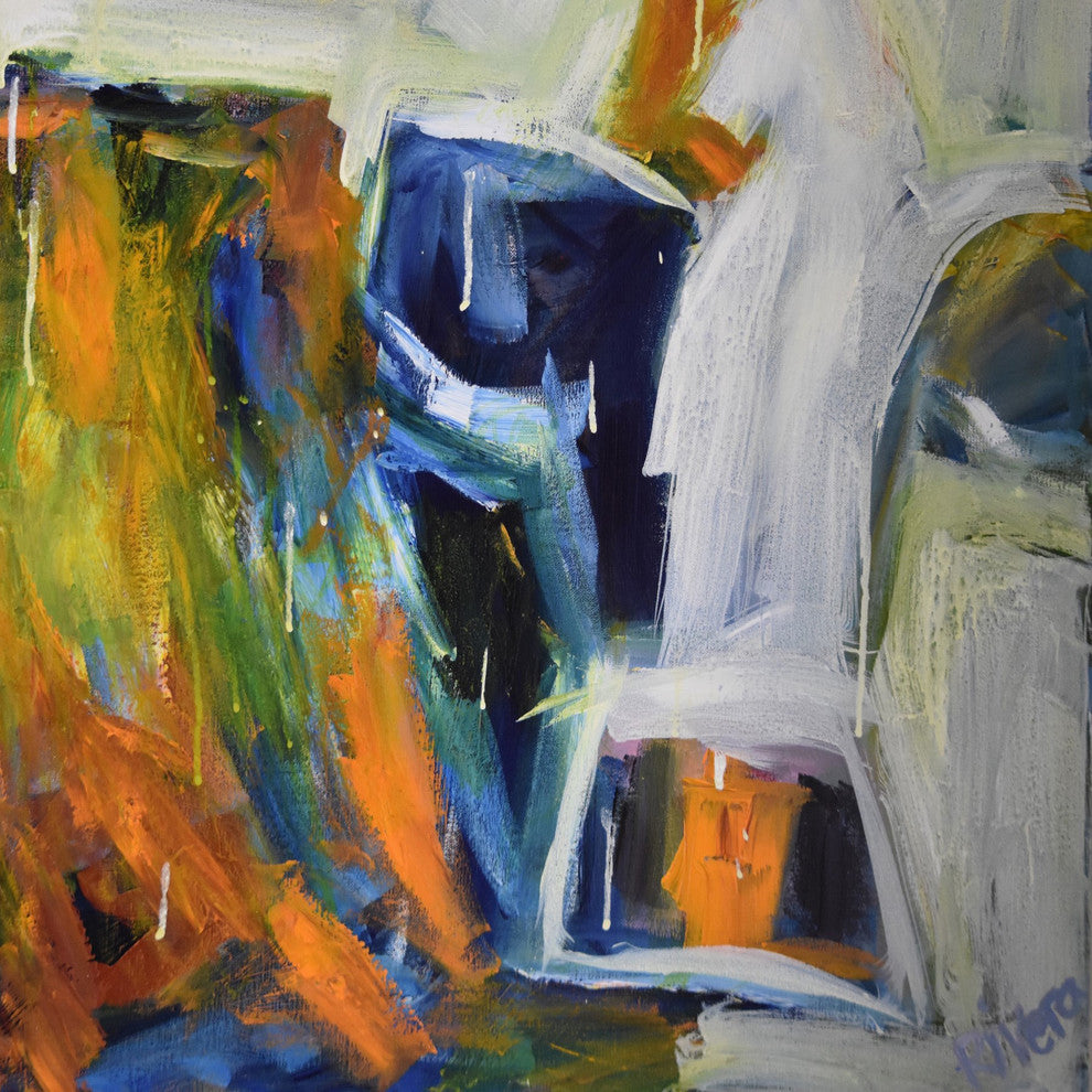 "Funky Cow" Painting Print on Wrapped Canvas, 32"x32"