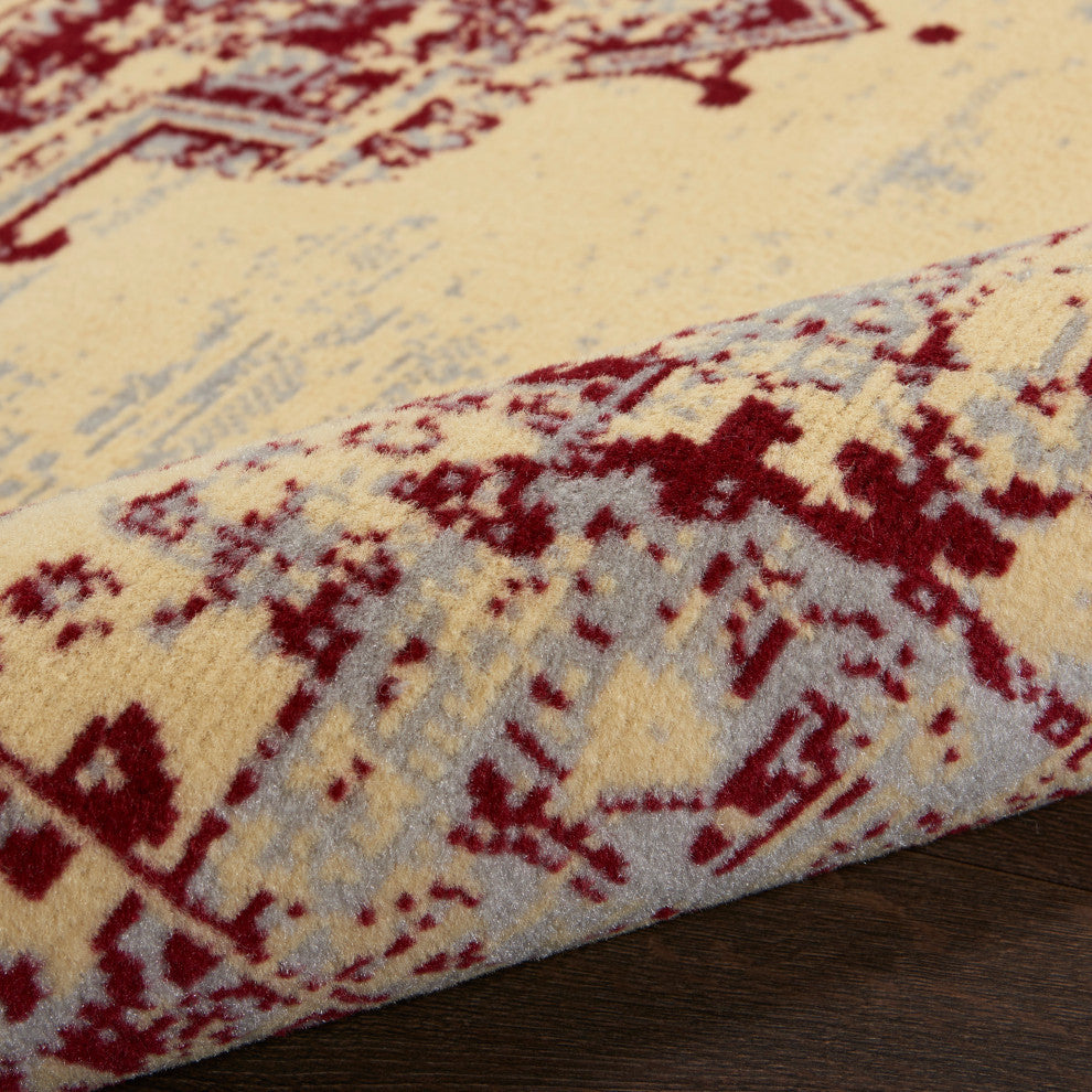Nourison Grafix 2'3" x 7'6" Cream/Red Vintage Indoor Area Rug