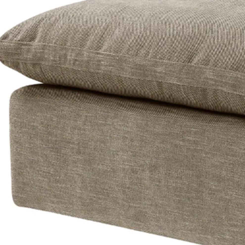Benzara BM276223 Scott 37" Square Ottoman, Removable Pillow Top Cushion, Beige