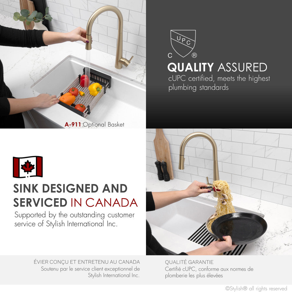 DualMount 32" Workstation SingleBowl White Granite Kitchen Sink