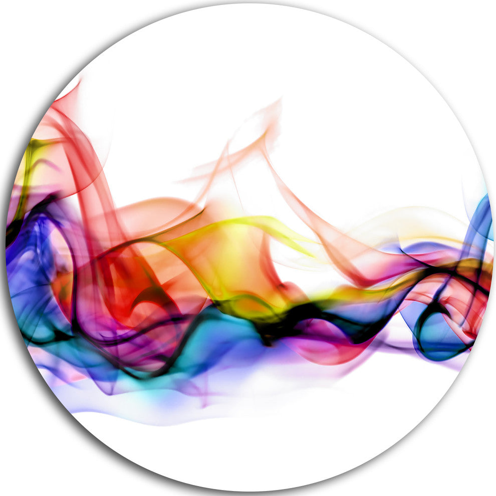 Abstract Smoke, Contemporary Round Metal Wall Art, 23"