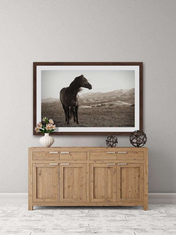 "Horse in Wind" Framed Painting Print, 36x24