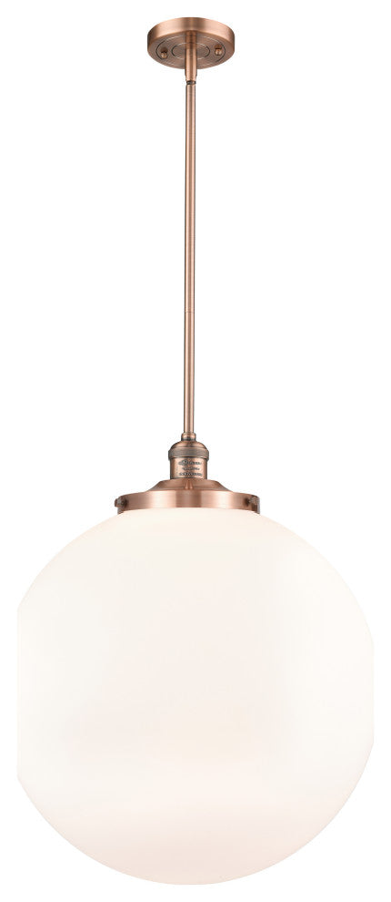 Beacon Pendant, Antique Copper, Matte White