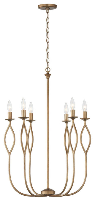 Capital Lighting 452561 Cohen 6 Light 22"W Taper Candle Style - Mystic Luster