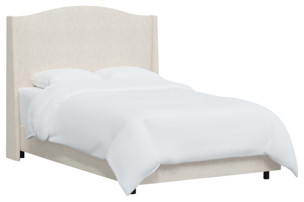 Camelback Wingback Bed, Linen Talc, California King