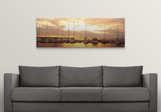 "Sunset Egg Harbor Door County Wisconsin" Canvas Art, 60"x20"x1.25"
