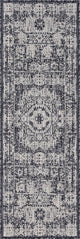Unique Loom Aqua Blue Timeworn Outdoor Area Rug, Charcoal Gray, Gray, 2' 2 X 6'