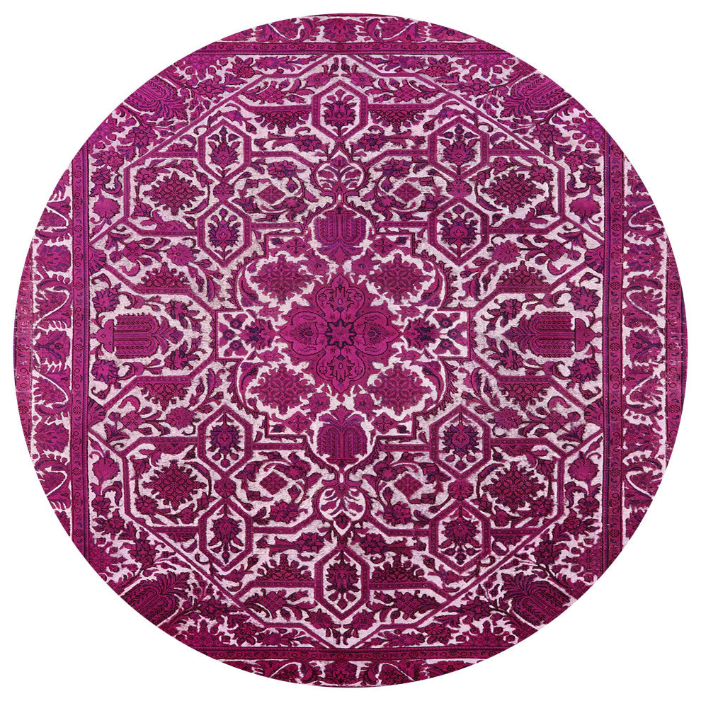 Ahgly Company Indoor Round Mid-Century Modern Area Rugs, 7' Round
