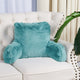 Fox Faux Fur Bedrest, Needs Assembly, Aqua, 20"x18"x17"