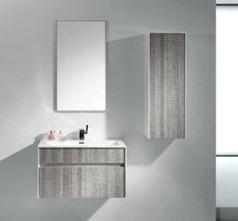 Eviva Ashy 32" Wall Mount Modern Bathroom Vanity Ash Gray White Integrated Sink