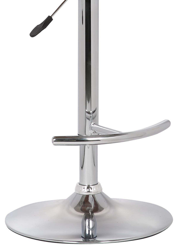 Mod Adjustable Black Faux Leather Swivel Bar Stool