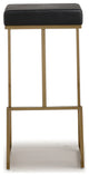Ferrara Black Gold Steel Barstool, Set of 2