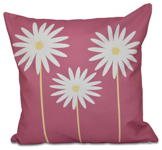 Daisy May Floral Print Pillow, Pink Cheeks, 20"x20"