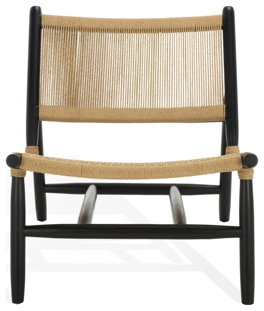 Safavieh Couture Chyanne Woven Accent Chair, Black/Natural