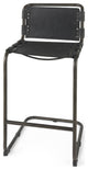 Black Leather Iron Framed Bar Stool