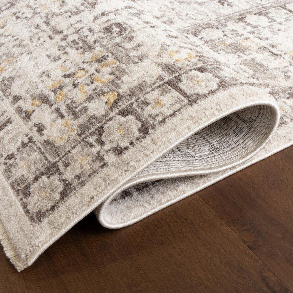 Nuloom Devika Vintage Traditional Medallion Rug, Light Grey 9' x 12' 6