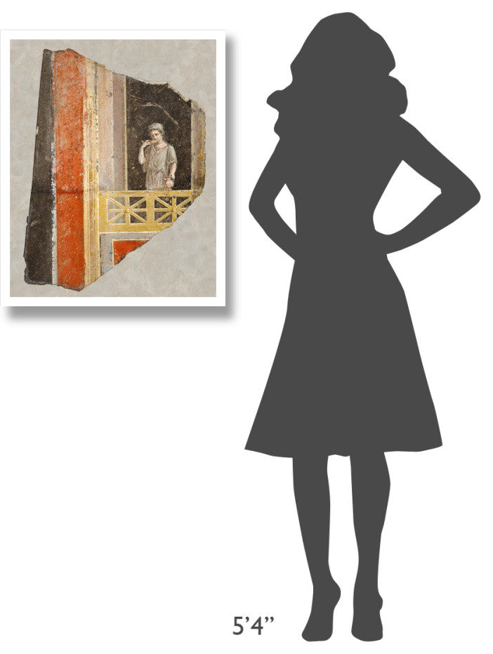 "Fresco Fragment:  Woman on a Balcony" Print 1st Century Roman Artisan, 24"x30"