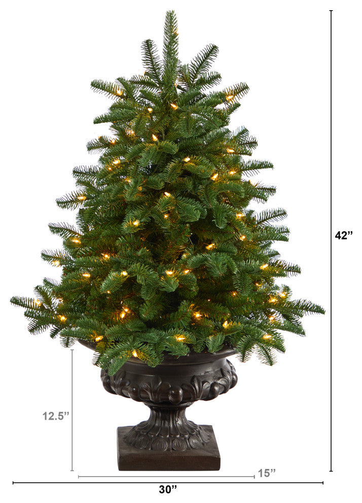3.5' South Carolina Spruce Faux Xmas Tree W/Light & 458 Bendable Branches