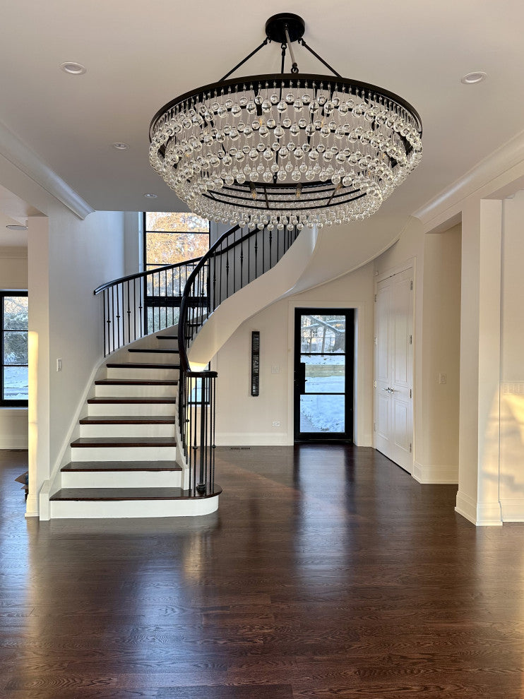Celeste XL Crystal Chandelier, Hanging or Flush mount, Black