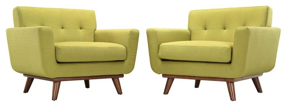 Modern Wheatgrass Engage Armchair Wood Set of 2