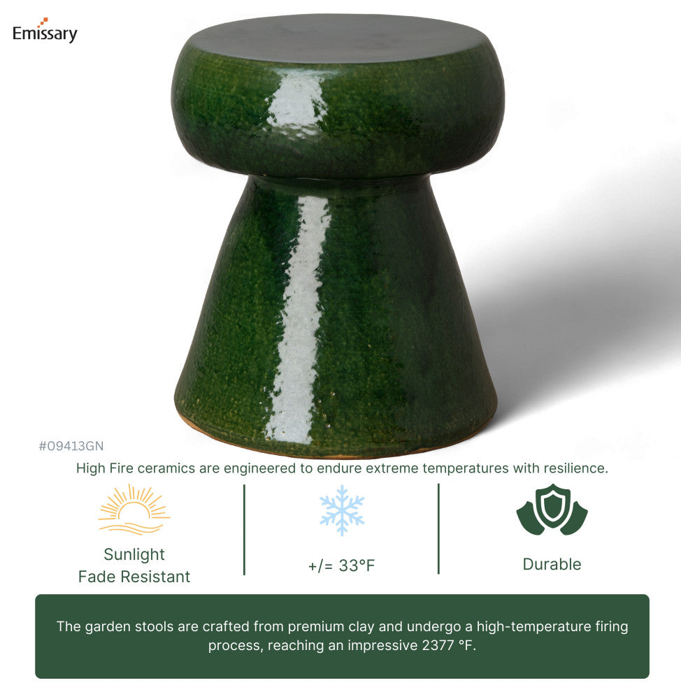 Portobello Stool, Green 15x15x18