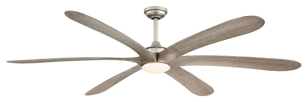 72 in Modern Ceiling Fan with LED and Remote Control in Painted Nickel