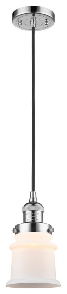 Small Canton 1-Light Mini Pendant, Matte Black, Seedy