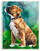 Bo"xer Puppy Dog Pet Animal Watercolor Painting, 10"x15"